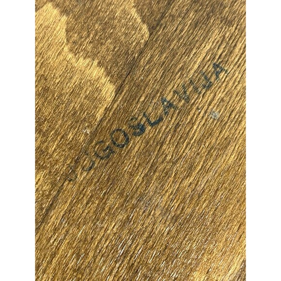 Vintage Wooden Box Oval Shape Hand Painted Floral Lid Made In Yugoslavia - Picture 10 of 13